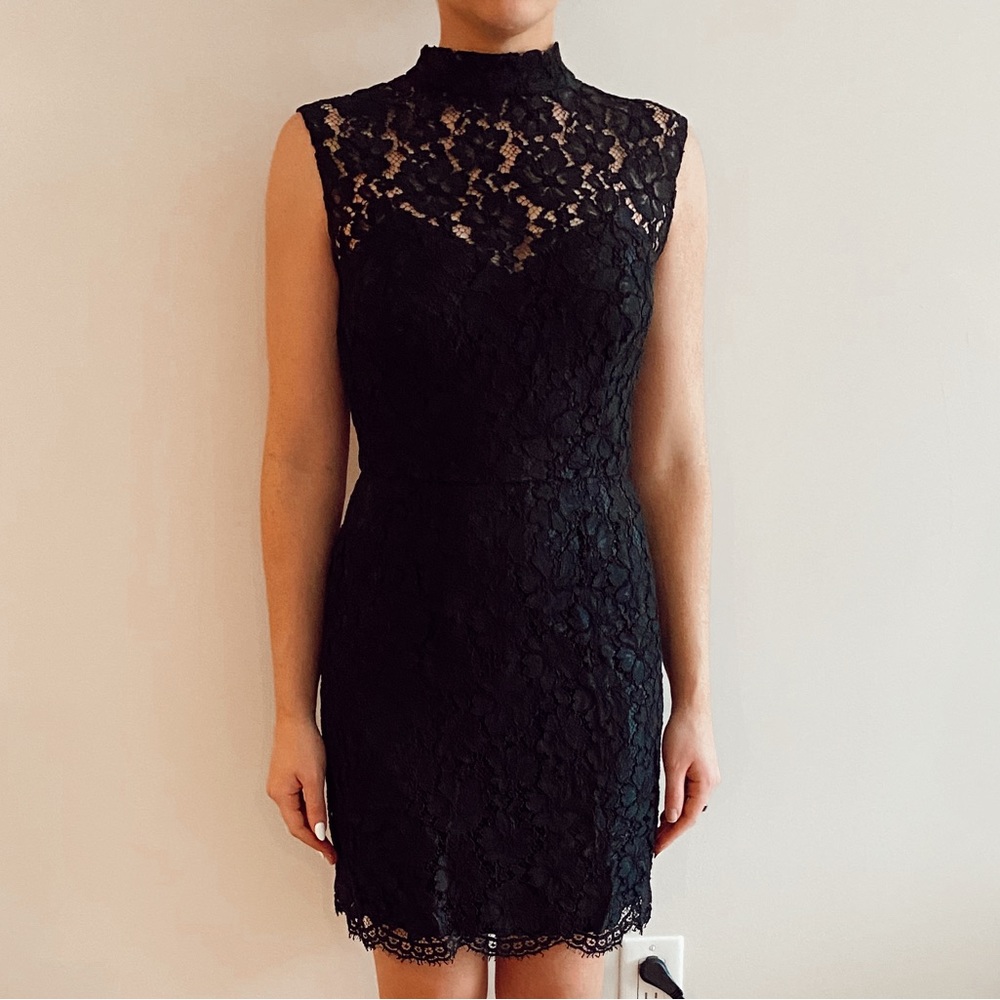Sandro Black Lace Mini Dress